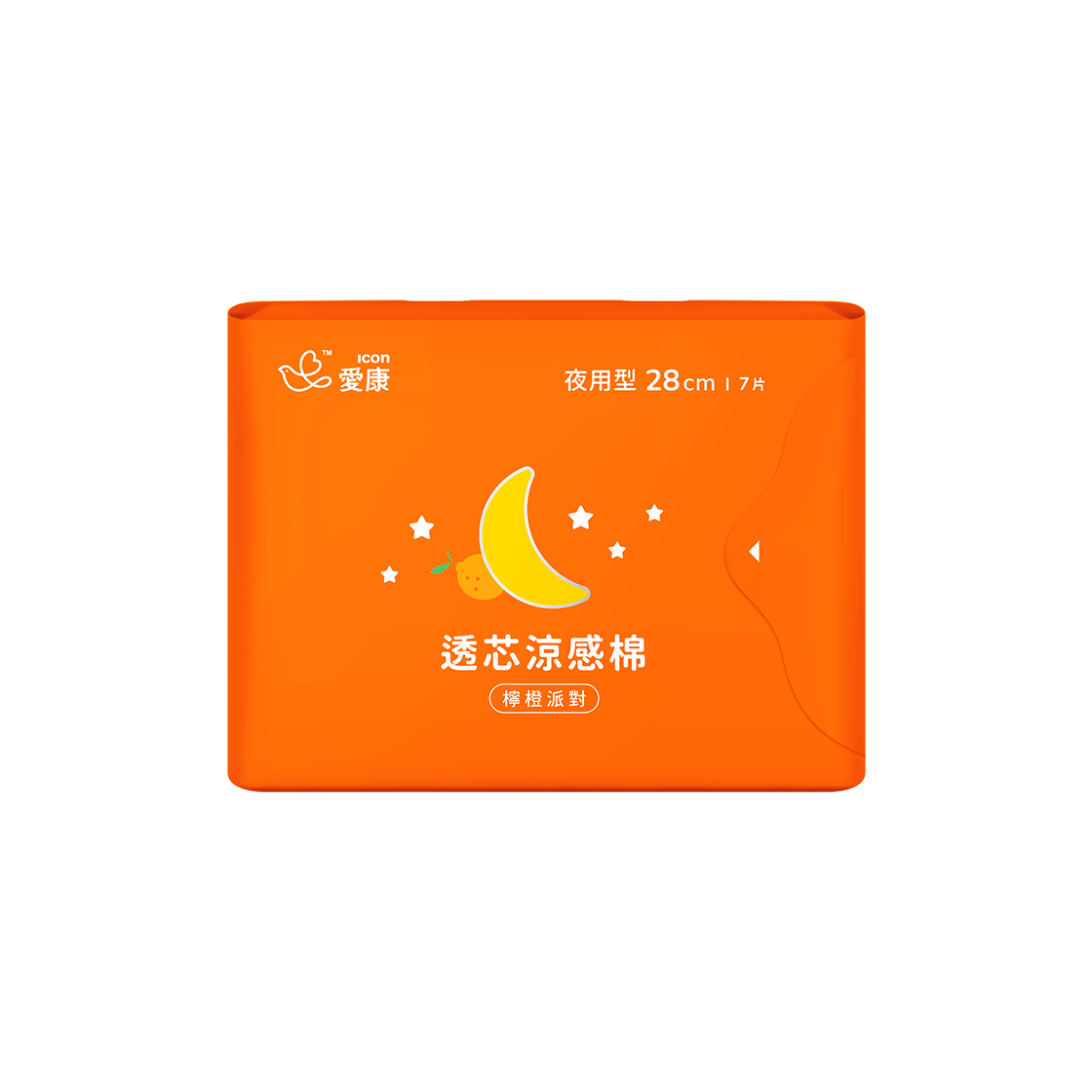 ICON Cooling Sanitary Napkin - Lemon Orange Party - Fruit Scented Night Use 28cm