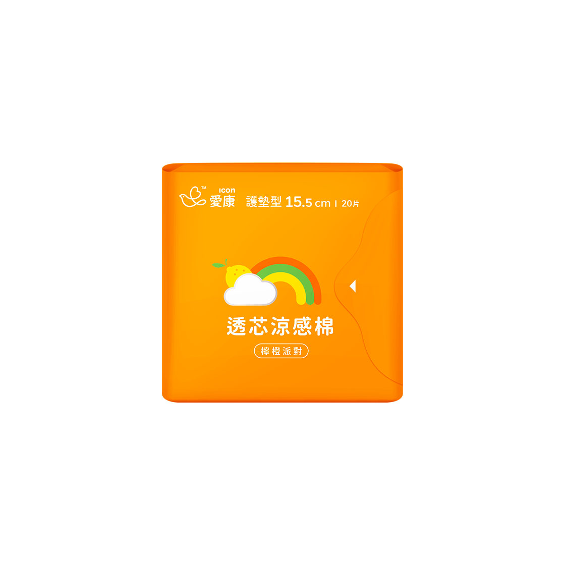 ICON Cooling Sanitary Napkin - Lemon Orange Party - Fruit Scented Pantyliner 15.5cm