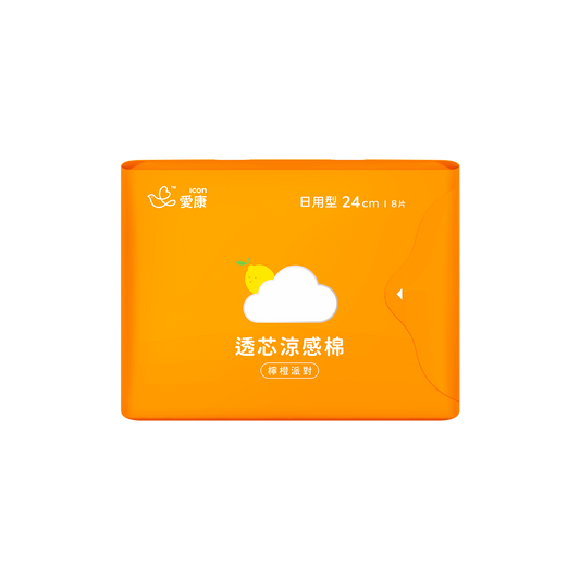 ICON Cooling Sanitary Napkin - Lemon Orange Party - Fruit Scented Day Use 24cm