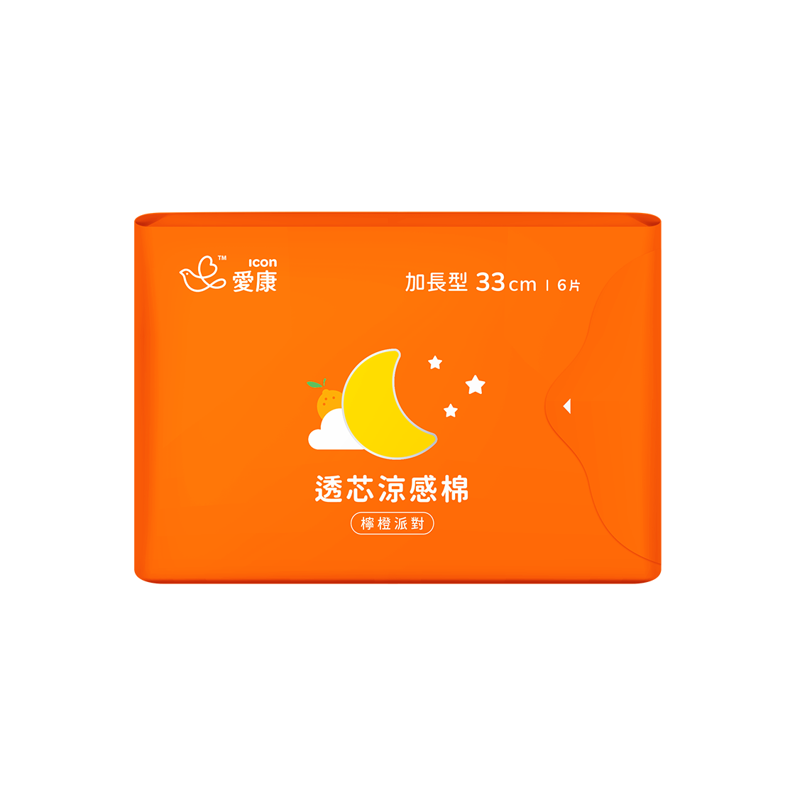ICON Cooling Sanitary Napkin - Lemon Orange Party - Fruit Scented Extra Long 33cm